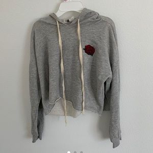 rose cropped hoodie